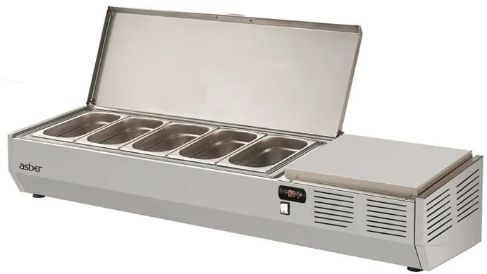 Nadstawka chłodnicza do pizzy pokrywą stalową 5 x GN 1/4