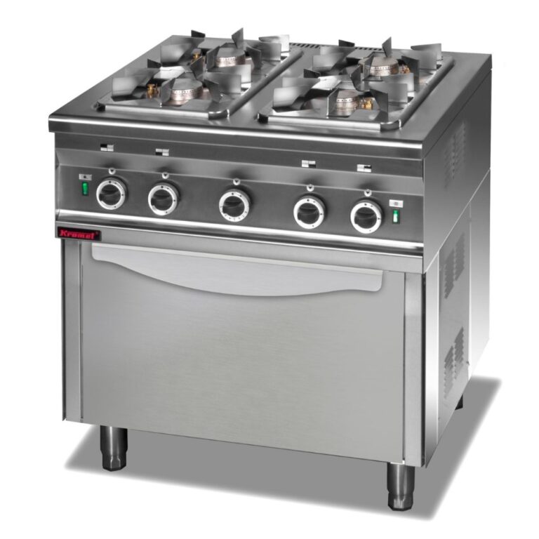 Kuchnia gazowa 4-palnikowa z piekarnikiem elektrycznym z termoobiegiem 1×2.5 kW + 3×3.5 kW + 3.5 kW | Compact 700