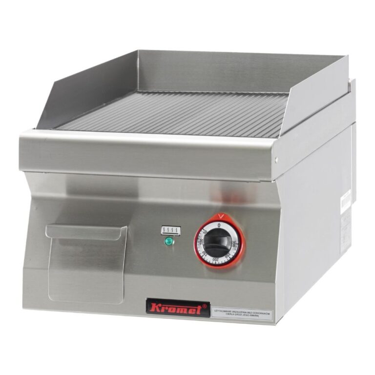 Płyta grillowa elektryczna ryflowana chromowana 400 mm | Linia 700