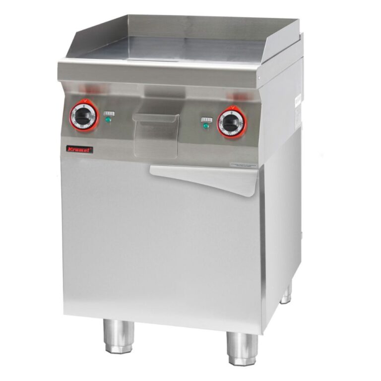 Płyta grillowa elektryczna na podstawie szafkowej zamkniętej gładka 600 mm | Linia 700