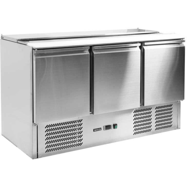 Stół chłodniczy sałatkowy 3-drzwiowy z pokrywą uchylną 368 l